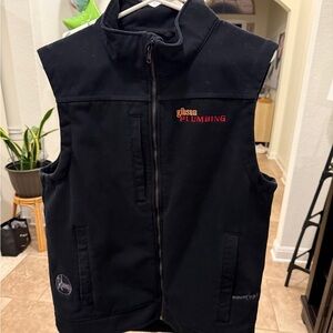 Black Work Vest with Red Embroidery